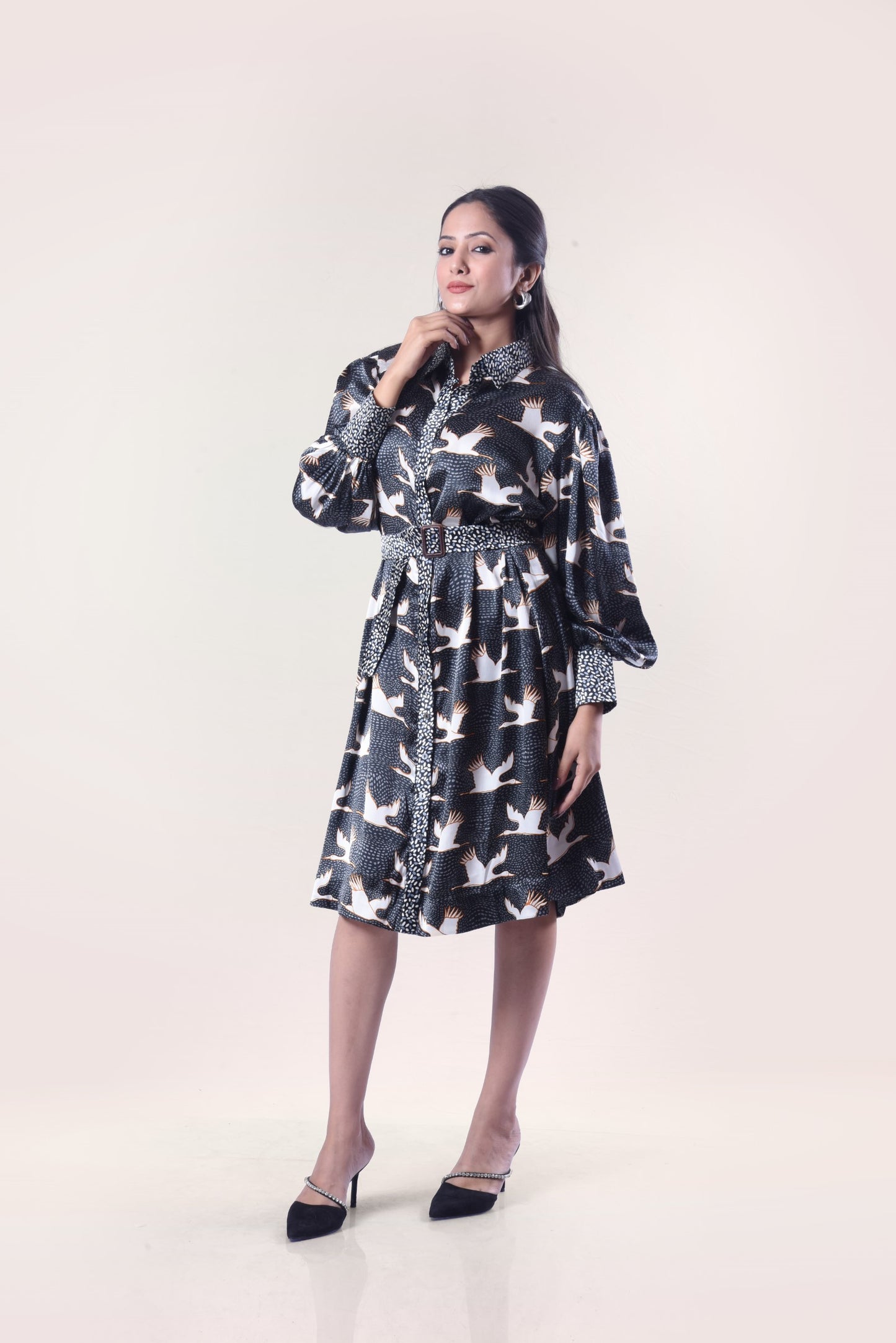 Satin Skylark Midi