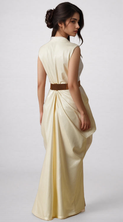 Petal Draped Gown (Ivory)