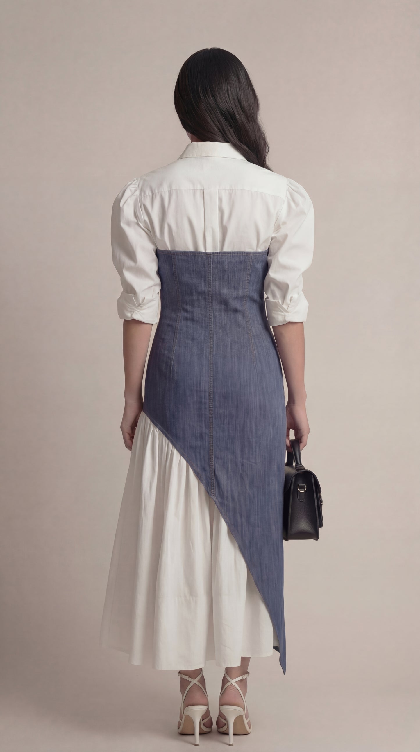 Denim Corset Shirt Midi