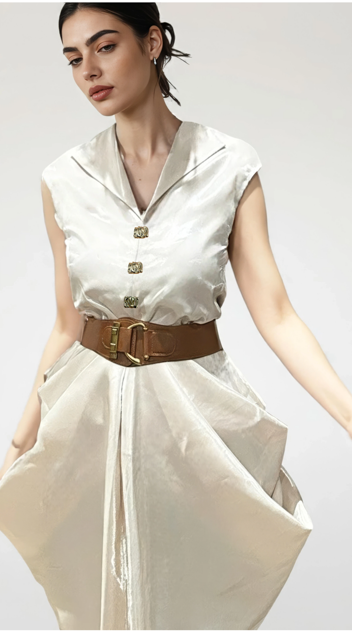 Petal Draped Gown (Ivory)