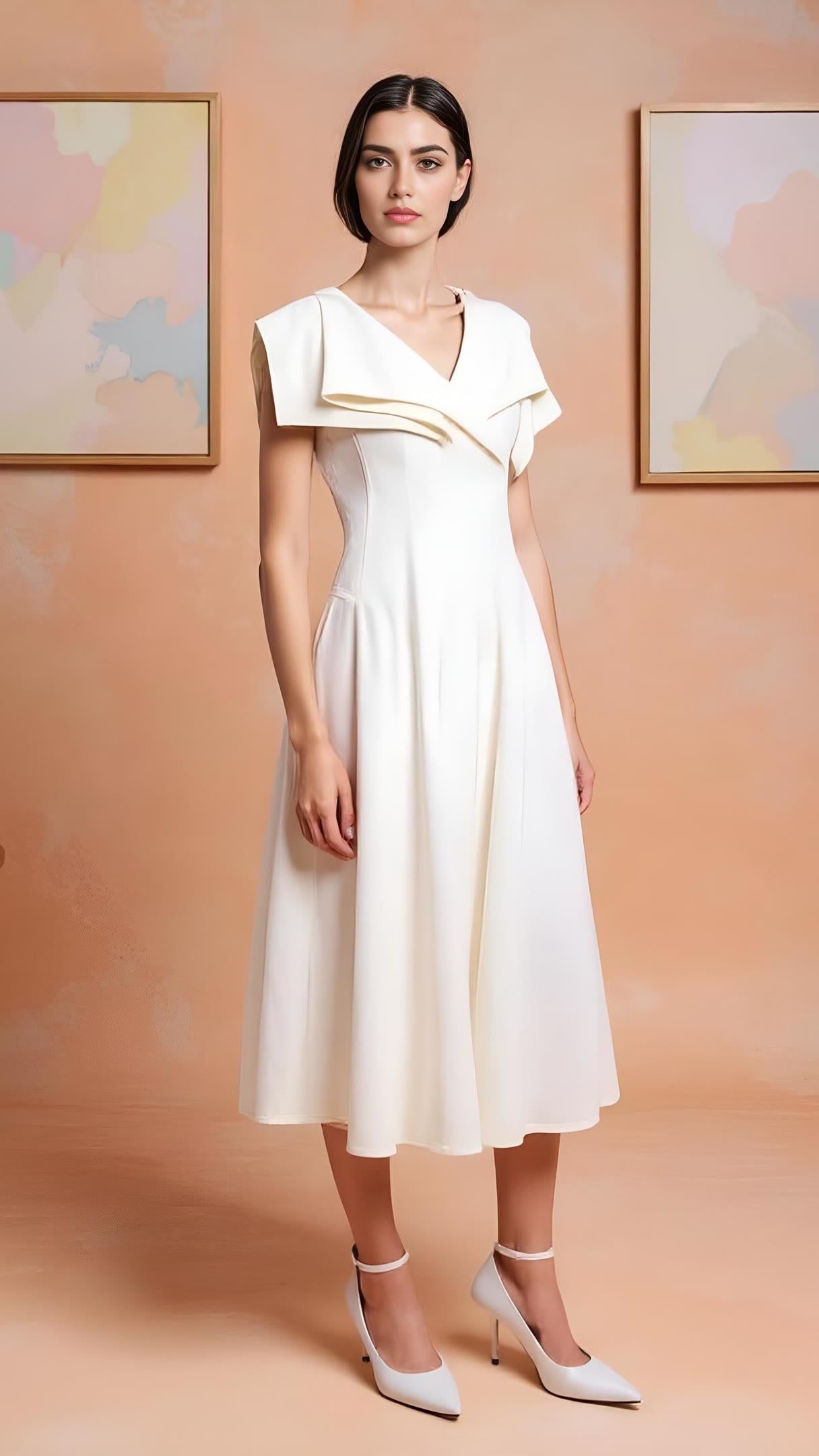 Origami Collar Midi