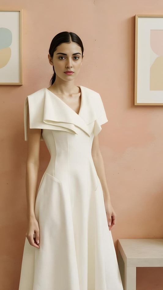 Origami Collar Midi